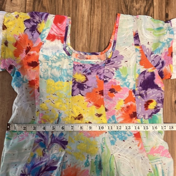 J Jams World Gazebo Floral Maxi Dress Women’s Small Short Sleeve Boho Resort - Picture 5 of 12